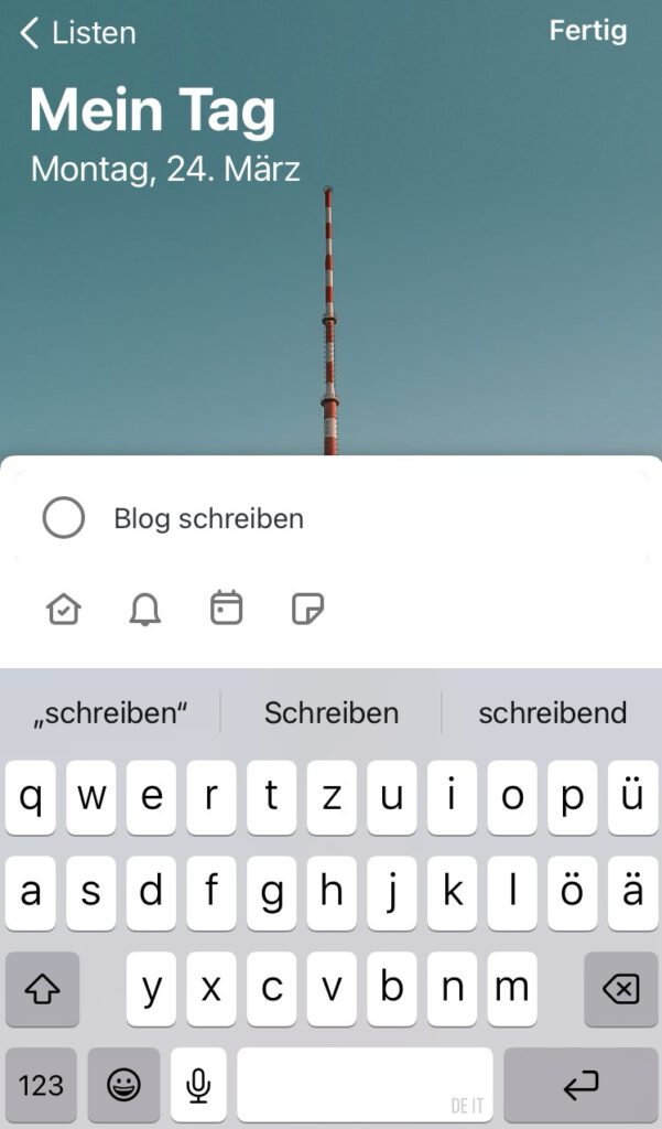 Technik_ToDo Neue Aufgabe