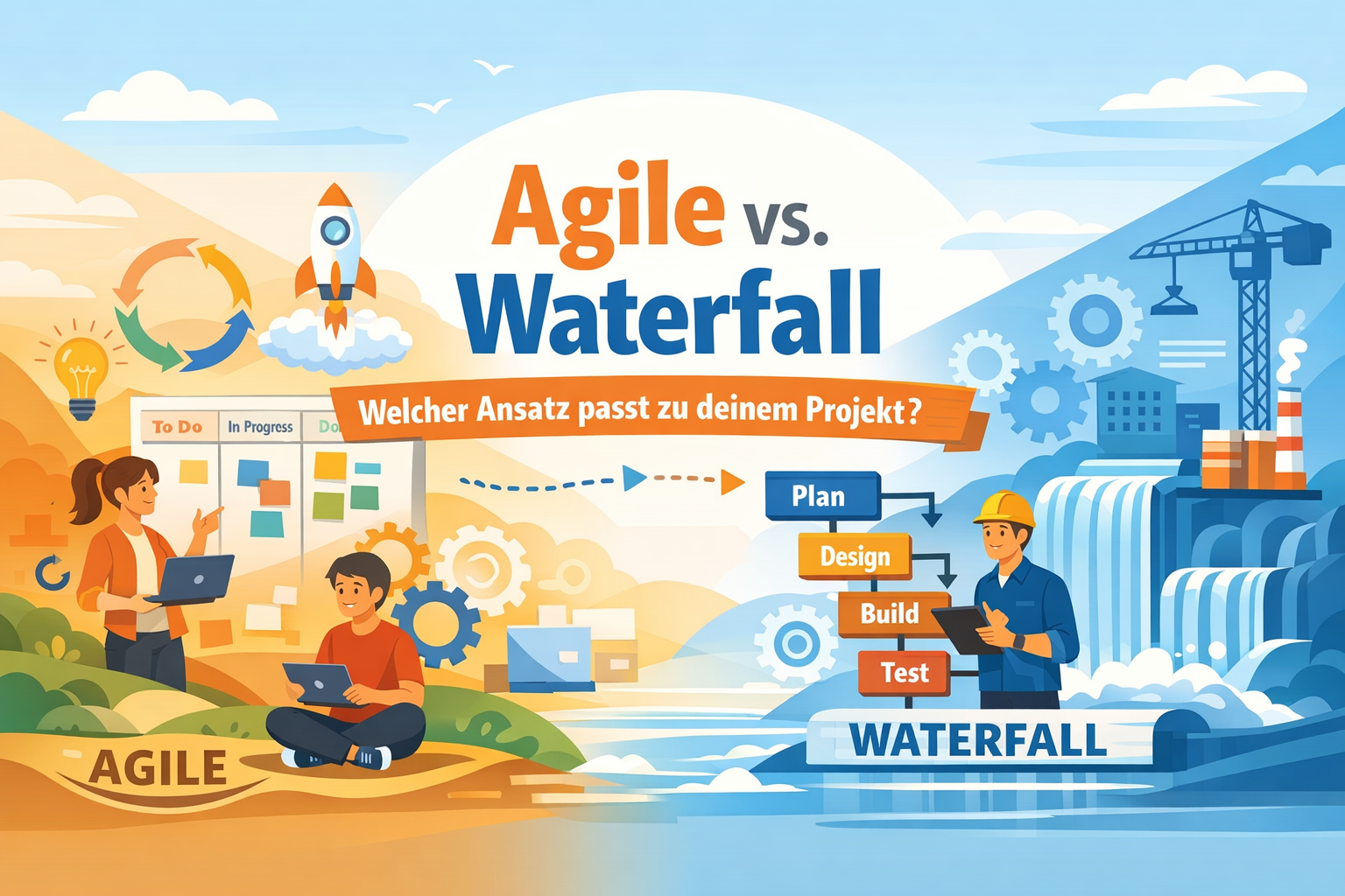 Mehr über den Artikel erfahren Agile vs. Waterfall – Welcher Ansatz passt wirklich zu deinem Projekt?